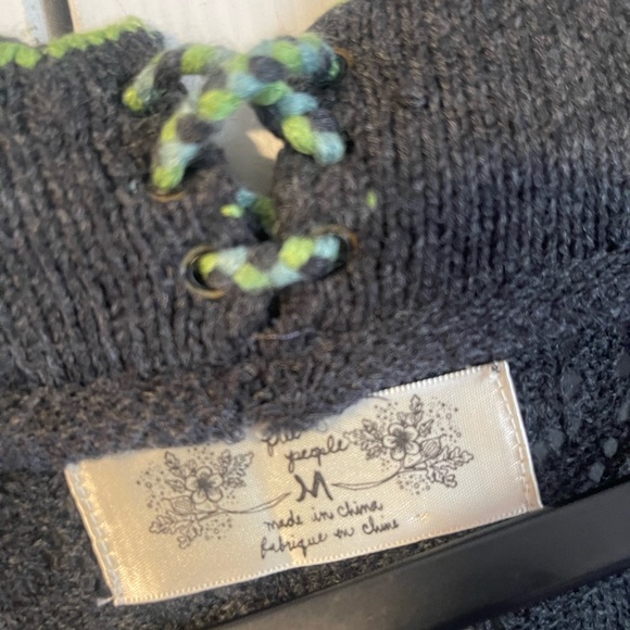 Free People gray knit Nordic sweater dress women’s medium - Picture 3 of 7